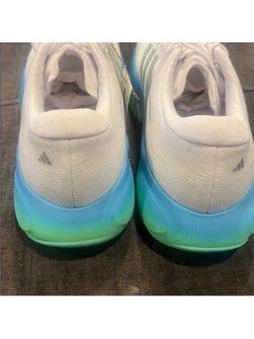 Running Shoe Rods adidas | Shoes | Adidas White Running Sneakers With Blue And Green ...